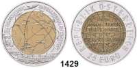 AUSLÄNDISCHE MÜNZEN,E U R O  -  P R Ä G U N G E N Österreich 25 Euro 2006 (Bi-Metall Silber/Niob).  Satellitennavigation.  Schön 326.  KM 3135.  Im Originaletui mit Zertifikat.