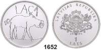 AUSLÄNDISCHE MÜNZEN,Lettland  1 Lats 2009.  Münzgestaltungswettbewerb für Kinder.  KM 100.  Schön 102.  Im Originaletui mit Zertifikat.