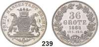 Deutsche Münzen und Medaillen,Bremen, Stadt Freie Hansestadt seit 1813 36 Grote 1864.  Kahnt 160.  AKS 2.  Jg. 25.