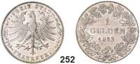 Deutsche Münzen und Medaillen,Frankfurt am Main Freie Stadt 1814 - 1866 1 Gulden 1853.  AKS 12.  Jg. 27.