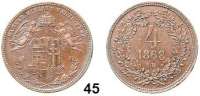 Österreich - Ungarn,Habsburg - Lothringen Franz Josef I. 1848 - 1916 4 Krajczár 1868 KB. Frühwald 1829. Jl. 349.