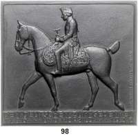 Deutsche Münzen und Medaillen,Preußen, Königreich Friedrich II. der Große 1740 - 1786 Einseitige Eisengußplakette 1936 (Willibald Fritsch, Berlin 1935, Hüttenamt Gleiwitz).  Zum 150. Todestag - DEM DEUTSCHEN ZUM GEDENKEN UND VORBILD.  124 x 135 mm.  270 g.