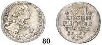 Deutsche Münzen und Medaillen,Brandenburg - Bayreuth Friedrich 1735 - 1763 1/6 Reichstaler 1757 B.  4,6 g.  Slg. Wilmersdörffer 767.  Schön 92.