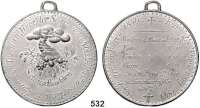 M E D A I L L E N,Notzeiten und Teuerung Zinnmedaille mit Öse 1847. Schmalkalden. Auf die Notzeit 1846/47. 49 mm. 35,2 g.