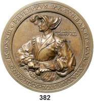 M E D A I L L E N,Personen Praunbart, Philipp Einseitige Bronzemedaille o.J. (Prägung des 20. Jahrhunderts nach Hans Daucher). 102 mm. 297,5 g.