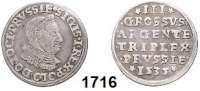 AUSLÄNDISCHE MÜNZEN,Polen Sigismund I. der Alte 1506 - 1548 3 Gröscher 1535 Thorn.  2,46 g.  Dutkowski/Suchanek 1191.  Kubicki 111.