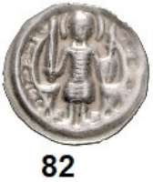 Deutsche Münzen und Medaillen,Brandenburg - Preußen Otto II. 1184 - 1205 Brakteat.  0,94 g.  Zwischen zwei Türmen ein gepanzerter, barhäuptiger Herrscher, in der Rechten ein Schwert, mit der Linken Schild und Lanze haltend.  Bahrf. 65.