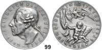 Deutsche Münzen und Medaillen,Preußen, Königreich Friedrich II. der Große 1740 - 1786 Silbermedaille 1936 (K. Goetz).  Zu seinem 150. Todestag.  Kopf links. /  Putto mit Fahne und Buch auf Welle, oben schwebender preußischer Adler.  Rand: BAYER. HAUPTMÜNZAMT FEINSILBER.  36 mm.  19,39 g.  Kienast 512.