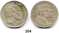 Deutsche Münzen und Medaillen,Preußen, Königreich L O T S     L O T S     L O T S Krönungstaler 1861 und Siegestaler 1871.  LOT. 2 Stück.