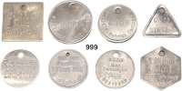 Notmünzen; Marken und Zeichen,0 L O T S L O T S L O T S DDR, Sammlung. von 170 Müllmarken. Meist Aluminium. In einem Münzkoffer (7 Tabletts).