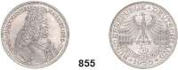 B U N D E S R E P U B L I K,  5 Mark 1955 G.  Jaeger 390.  Markgraf von Baden.