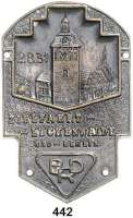 M E D A I L L E N,Sport Luckenwalde,. Einseitige Bronzeplakette 1931. BDR Zielfahrt Luckenwalde. Gau-Berlin. 46 x 72 mm.