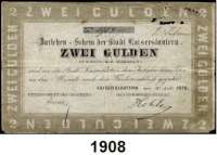 P A P I E R G E L D,Altdeutsche Staaten Bayern Kaiserslautern (Pfalz).  Stadt 1870.  2(4) Gulden 31.7.1870.  Mit Prägestempel 