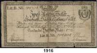 P A P I E R G E L D,Altdeutsche Staaten und Länderbanknoten Sachsen Churfürstlich-Sächsische Cassen-Billets 1772-1804.  2 Reichs-Taler 6.5.1772.  Litt. B. No 104334.  Grabowski/Kranz 441.  Pick/Rixen A 375.