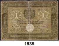 P A P I E R G E L D,Altdeutsche Staaten und Länderbanknoten Sachsen - Meiningen Herzogl. S. Meiningische Kassenanweisungen 1849-1856.  1 Taler 24.5.1849.  Serie A.  No. 3196270.  Grabowski/Kranz 634.  Pick/Rixen A 452.