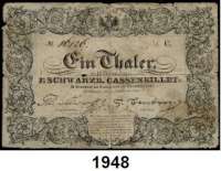 P A P I E R G E L D,Altdeutsche Staaten und Länderbanknoten Schwarzburg-Rudolstadt Fürstlich Schwarzburgische Cassenbillets 1848/1851.  1 Taler 4.12.1848.  Lit. C.  No. 16126.  Grabowski/Kranz 651.  Pick/Rixen A 496.