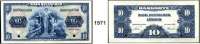 P A P I E R G E L D,BUNDESREPUBLIK DEUTSCHLAND  10 Deutsche Mark.  22.8.1949.  Mit blauem Aufdruck SPECIMEN und KN 000000000, Lochentwertung.  (Originalmuster ABNC).  Ros. BRD-4 M 1.