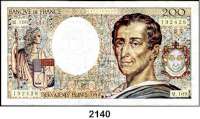 P A P I E R G E L D,AUSLÄNDISCHES  PAPIERGELD Frankreich 200 Francs 1992.  Pick 155 e.