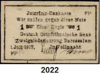 P A P I E R G E L D,D E U T S C H E      K O L O N I E N Deutsch-Ostafrika 1 Rupie 1.7.1917.  FP.  Ros. DOA-38 d.