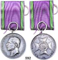 Orden, Ehrenzeichen, Militaria, Zeitgeschichte,Deutschland Sachsen - Altenburg Herzog Ernst II.  Silberne Medaille des ernestinischen Hausordens.  Mit Band.