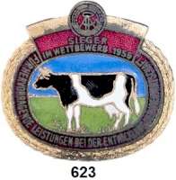 Orden, Ehrenzeichen, Militaria, Zeitgeschichte,Deutsche Demokratische Republik  Bronzeabzeichen für hervorragende Leistungen bei der Entwicklung der Viehwirtschaft.  Sieger im Wettbewerb 1955.