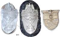 Orden, Ehrenzeichen, Militaria, Zeitgeschichte,Deutschland Drittes Reich LOT. von 3 Ärmelschildern.  2x Demjansk und 1x Krim.