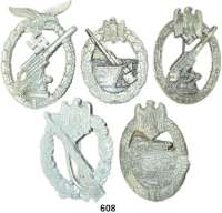 Orden, Ehrenzeichen, Militaria, Zeitgeschichte,Deutschland Drittes Reich LOT. von 5 Zinkabzeichen.  Infanterie-Sturmabzeichen 