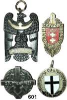 Orden, Ehrenzeichen, Militaria, Zeitgeschichte,Deutschland Weimarer Republik LOT. von 4 Abzeichen.  Oberschlesien Abstimmung 1921, Ost- und Westpreußen Abstimmung 1920, Danzig 