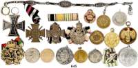 Orden, Ehrenzeichen, Militaria, Zeitgeschichte,Zeitgeschichte  -  Militaria  LOT. von 20 Auszeichnungen, Medaillen etc.  Darunter Eisernes Kreuz 1914 2. Klasse und Eisenkette 