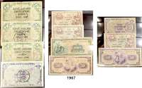 P A P I E R G E L D,A L L I I E R T E      B E S E T Z U N G  LOT. von 43 Scheinen.  1/2 Mark 1944 bis 50 Mark 1948. Ros. AMB-1 a(2), 2 a(2), 2 c, 2 d, 3 a(2), 3 c, 3 d(2), 4 a, 4 d(2), 5 a(2), 5 c, 5 d(2), 6 d(2), 7 a(2), 7 c(2), 7 d(3).  Ros. WBZ-1, 2(2), 3, 4(2), 6, 7, 13 a(2), 13 b, 14 a(2), 16 a, 19 a.