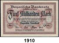 P A P I E R G E L D,Altdeutsche Staaten und Länderbanknoten BAYERN 5 Milliarden Mark 18.10.1923.  Ros. BAY-18.