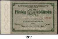 P A P I E R G E L D,Altdeutsche Staaten und Länderbanknoten BAYERN 50 Milliarden Mark 24.10.1923.  Ros. BAY-19.