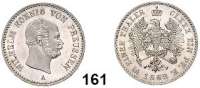 Deutsche Münzen und Medaillen,Preußen, Königreich Wilhelm I. 1861 - 1888 1/6 Taler 1862 A.  Old. 409.  AKS 100.  Jg. 91.