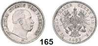 Deutsche Münzen und Medaillen,Preußen, Königreich Wilhelm I. 1861 - 1888 1/6 Taler 1865 A.  Old. 410.  AKS 101.  Jg. 95.
