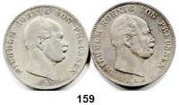 Deutsche Münzen und Medaillen,Preußen, Königreich Wilhelm I. 1861 - 1888 Ausbeutevereinstaler 1861 und 1862 A.  Kahnt 387.  Old. 406.  AKS 98.  Jg. 93.  Thun 267.  Dav. 781.  LOT. 2 Stück.