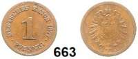 R E I C H S M Ü N Z E N,Kleinmünzen 1 Pfennig 1877 B. Jaeger 1.