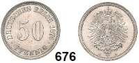 R E I C H S M Ü N Z E N,Kleinmünzen 50 Pfennig 1876 A. Jaeger 7.