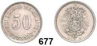 R E I C H S M Ü N Z E N,Kleinmünzen 50 Pfennig 1877 B. Jaeger 7.