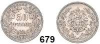 R E I C H S M Ü N Z E N,Kleinmünzen 50 Pfennig 1877 B. Jaeger 8