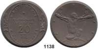 P O R Z E L L A N M Ü N Z E N,SPENDENMÜNZEN VON VERBÄNDEN UND VEREINEN Leipzig 20 Mark 1922 braun.  Deutsche Kinderhilfe.  Gipsform.
