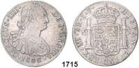 AUSLÄNDISCHE MÜNZEN,Peru Karl IV. 1788 - 1808 8 Reales 1806 LIMAE JP.  26 g.  Kahnt 7.  KM 97.