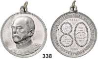 M E D A I L L E N,Personen Bismarck, Fürst Otto von Zinnmedaille mit angeprägter Öse 1895 (Drentwett). Zum 80. Geburtstag. Brustbild nach links. /