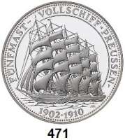 M E D A I L L E N,Schiffsmotive / Schiffsfahrt Feinsilbermedaille 1996. Fünfmast-Vollschiff PREUSSEN. Schiff in vollen Segeln. / Reichsadler. 40 mm. 20,32 g.