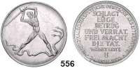 M E D A I L L E N,Drittes Reich Aluminiummedaille 1932. WÄHLT LISTE 8. Recke mit erhobenem Schwert vor dreiköpfiger Schlange. / Schrift in acht Zeilen. 33 mm. 2,91 g.
