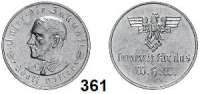 M E D A I L L E N,Personen Hitler, Adolf Zinkmedaille o.J. (Oskar Glöckler). Sammelt für das W. H. W. Brustbild von vorn links. / Reichsadler mit