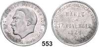 M E D A I L L E N,Drittes Reich Aluminiummedaille 1929 (unsigniert). WÄHLT AM 17. NOVEMBER. Kopf links. / 4 Textzeilen. 30,5 mm. 2,18 g. Colbert-Hyder C-5.