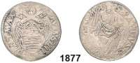 AUSLÄNDISCHE MÜNZEN,Vatikan Paul IV. 1555 - 1559 Giulio o.J. (1555-59).  2,57 g.  Päpstliche Tiara und Schlüssel über Familienwapppen. /  St. Paul steht, offenes Buch in der Linken, Schwert in der Rechten.