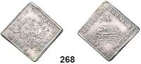 Deutsche Münzen und Medaillen,Nördlingen, Stadt  Silberklippe 1650.  Auf den Westfälischen Frieden.  Gekrönter Doppeladler mit Nördlinger Wappenschild. /  Friedenstaube über Arche Noah.  22 x 22 mm.  2,39 g.  P. i. N. 1154.