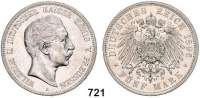 R E I C H S M Ü N Z E N,Preussen, Königreich Wilhelm II. 1888 - 1918 5 Mark 1896. Jaeger 104.