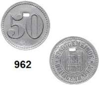 Notmünzen; Marken und Zeichen,0 Heiligenhafen (Schleswig-Holstein) Stadtgemeinde. 50 Pfennig o.J. Zink, oben querrechteckig gelocht. Menzel 11257.3. Funck 205.1